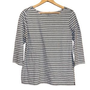•CROFT & BARROW•BLACK & WHITE STRIPED 3/4 SLEEVES BOAT NECK BLOUSE SIZE XL EUC